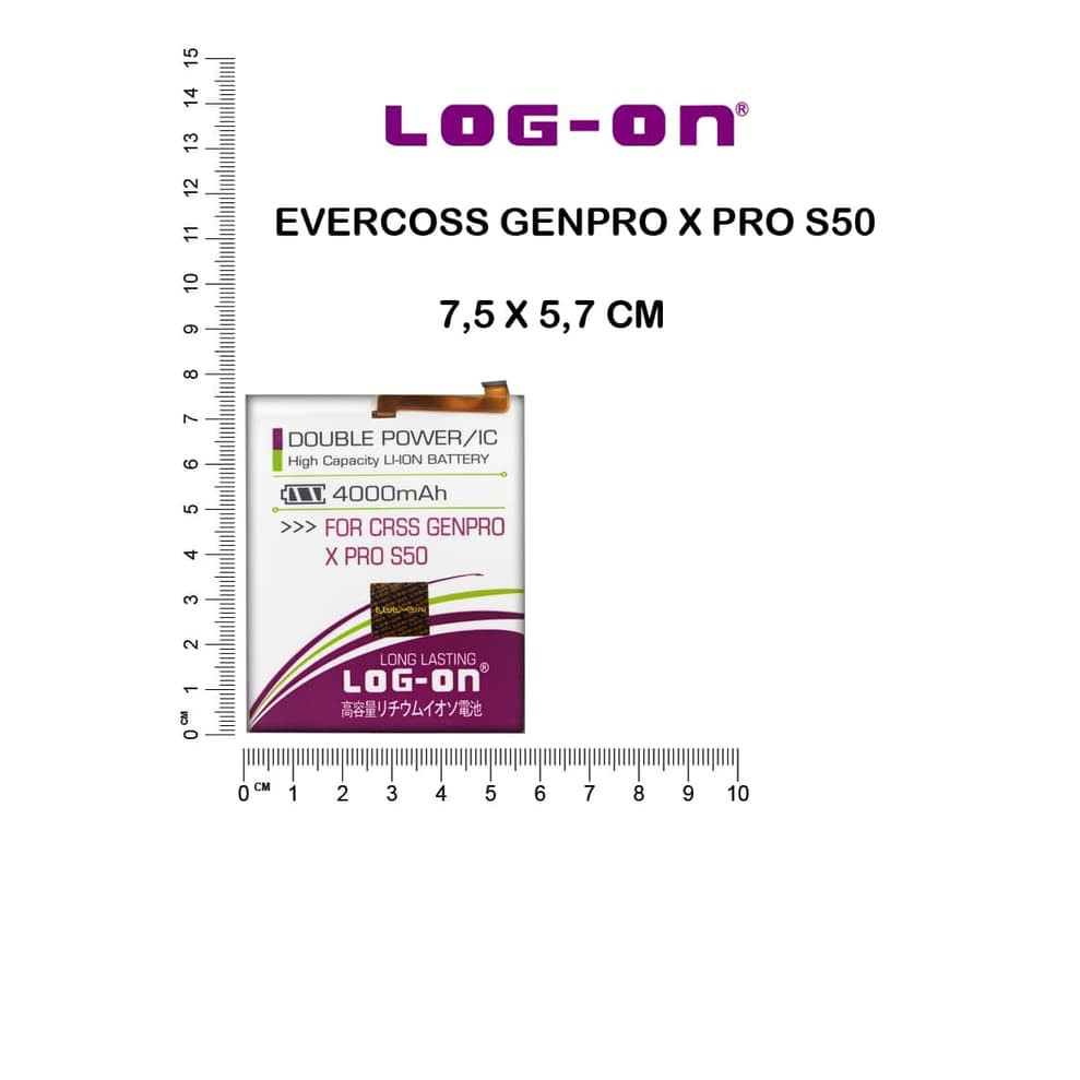 BATERAI EVERCOSS GENPRO X PRO S50 LOG ON DOUBLE POWER BATTERY