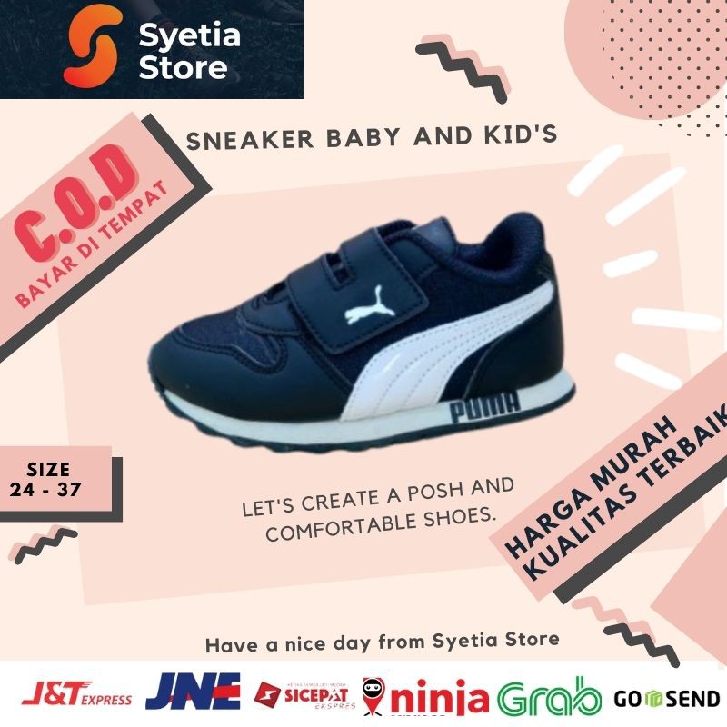 SEPATU ANAK ANAK LAKI2 UMUR 1 2 3 4 5 6 7 TAHUN PEREMPUAN BEST HITAM PUTIH COWOK CEWEK SNEAKERS A-62