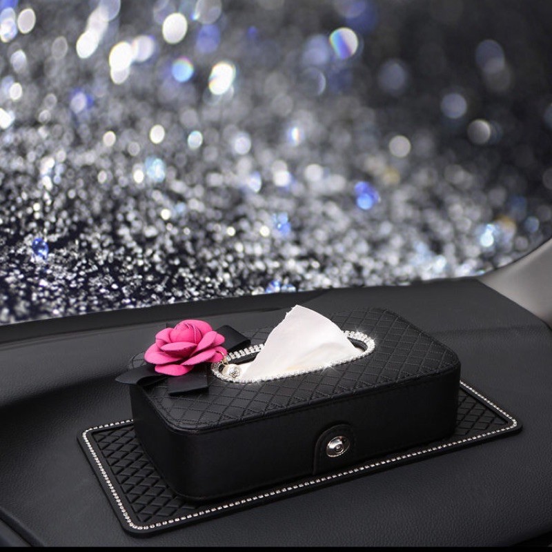 tempat tissue bunga blink rose mewar Tempat Tissue Mobil Jok  Simple Aksesoris Mobil