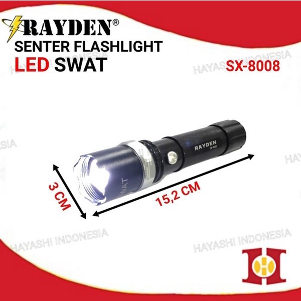 Senter Police SWAT LED 2 Double Cone Lalin Lalu Lintas Merah Hijau SOS