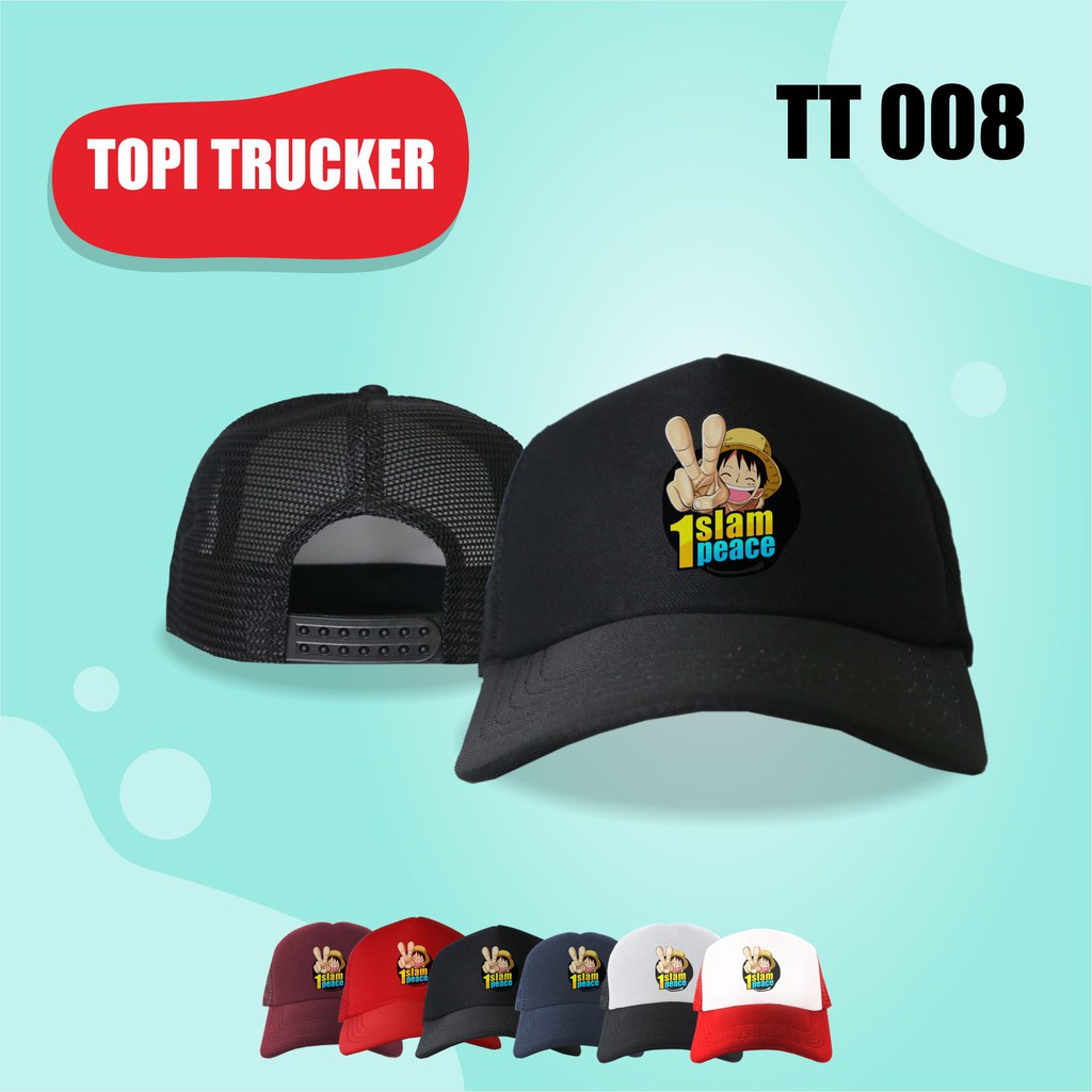 Topi Trucker Islam Peace Pria Wanita Topi Jaring Jala Trucker Cap Original