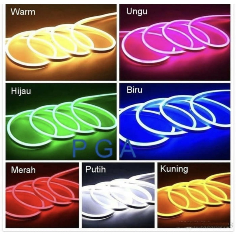 lampu led strip neon flex 5m 5 metr 12v lampu led strip selang susu neon sign flexible 5m 12v
