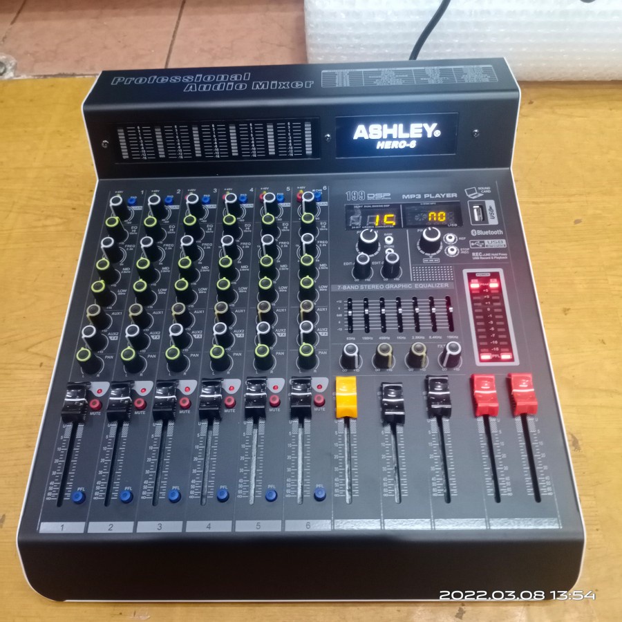 mixer audio ashley hero6 hero 6 6CH bluetooth original garansi