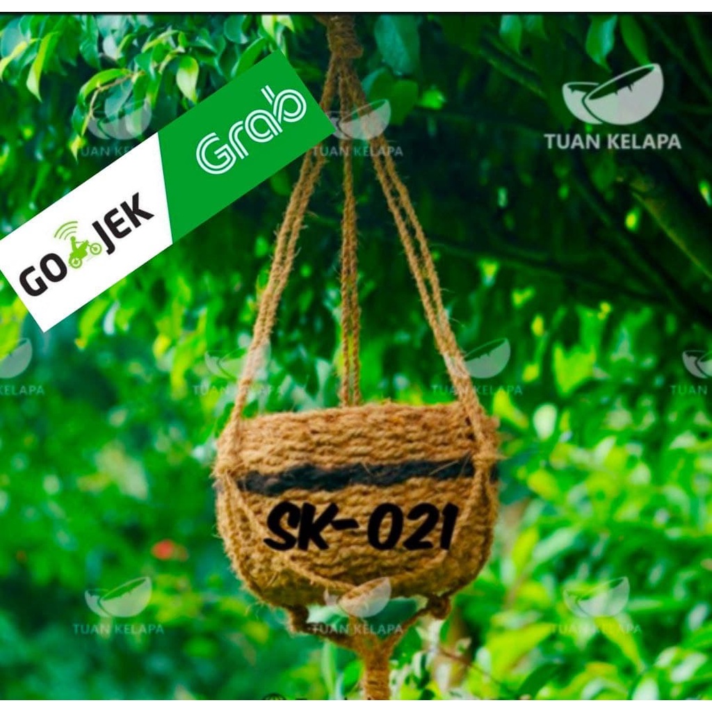pot sabut kelapa gantung / pot gantung sabut kelapa besar 30CM