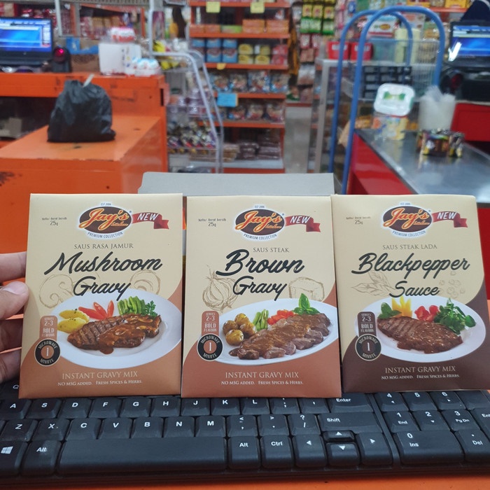 

PCS 25GR - JAYS SAUS STEAK SAUCE / TANPA MSG - SAUS STEK INSTANT atayatoko