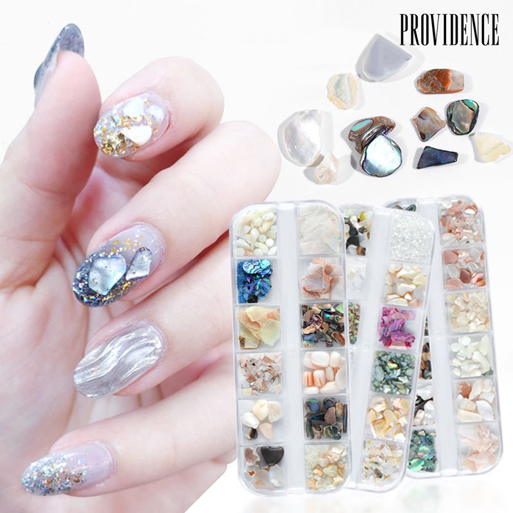 Providence 12 Styles Crushed 3D Irregular Shell Pieces Nail Art Decorations UV Gel Tips