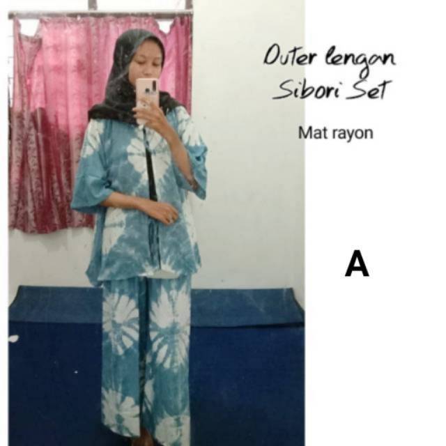 Outer lengan set sibori batik modern