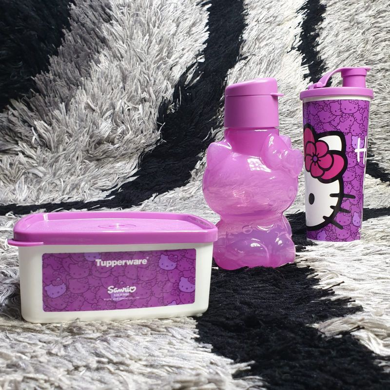 HELLO KITTY Break Time Tupperware Paket Bekal Makan Anak