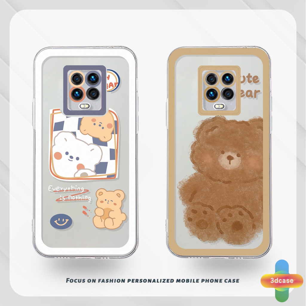 Soft TPU Case Xiaomi Redmi Note 9 8 10 10S 9 10 PRO MAX 11 9S Xiaomi Redmi POCO C3 C31 X3 NFC X3 PRO Redmi 9C NFC 9A 9i 9T 9AT 9ACTIV 9 PRO Power 10X POCO M2 PRO 10 Prime Couple Cute Bear Camera Protection Case