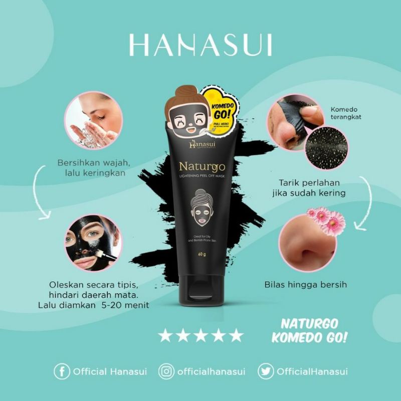 HANASUI NATURGO PEEL OFF MASK (KEMASAN BARU TUBE)✔️