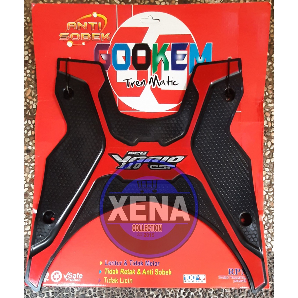 Karpet Gookem Vario 110 New ESP Karet Bordes Vario 110 Alas Pijakan Kaki Vario 110 New / Karpet Honda Vario 110 FI Injeksi 2013 - Terbaru - Bahan Tebal / Karpet Vario 110 LED ESP Merah