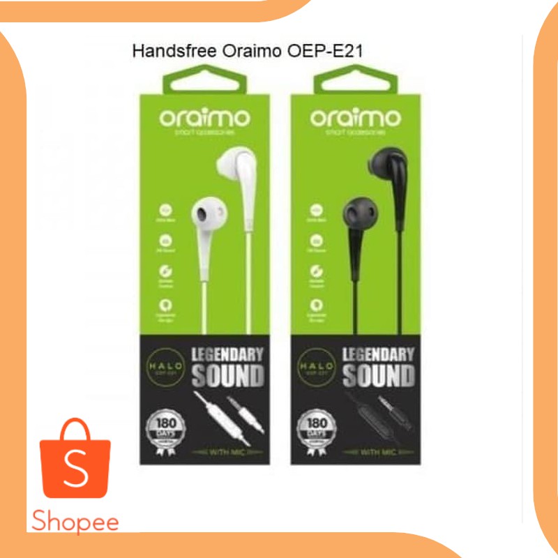 Unik tools n parts Handsfree Headset Earphone Oraimo OEP-E21 - Hitam 19DEZ Limited