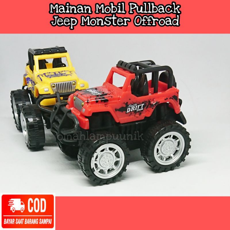 Mainan Mobil Jeep Monster Pullback/ Mobil Pullback Jeep Monster Offroad Murah