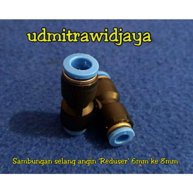 Fitting Reducer - XPG8-6(8mmx6mm) - Lurus Sambungan Selang “XCPC” sambungan selang angin 4mm 6mm 8mm 10mm 12mm reduser selang klakson telolet neple angin over selang selang pu angin hight pressure fitting phneumatic reduser 4mm ke 6mm spg 8-12 xpg xcpg