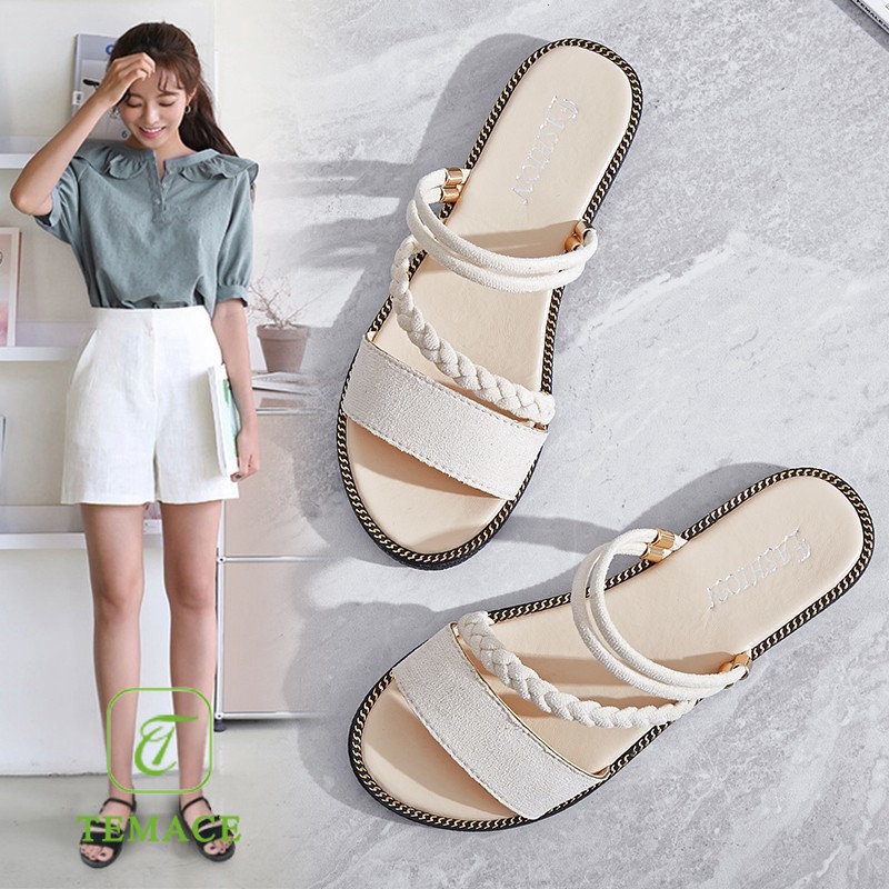 Terbaru Sandal wanita masa kini Sandal Bahan sintetis 