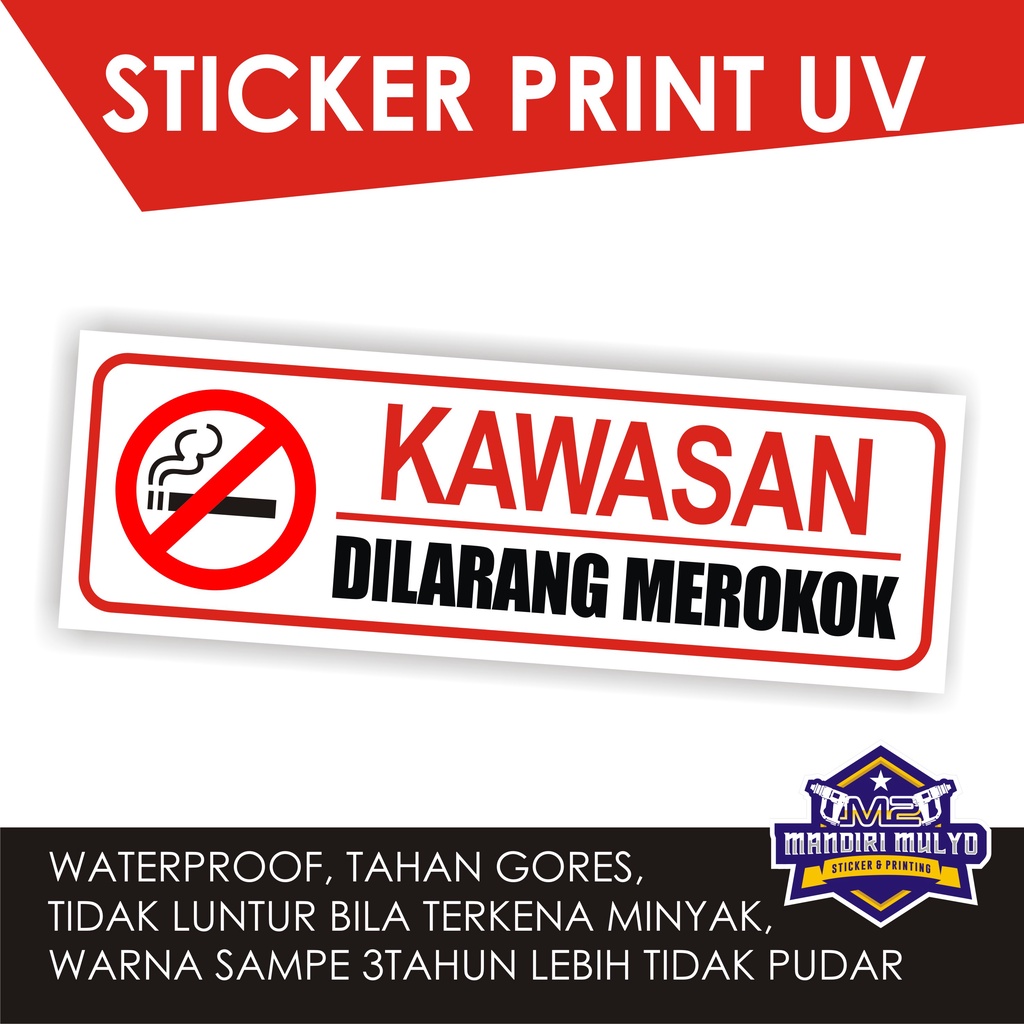 

STICKER SIGN KAWASAN DILARANG MEROKOK UK. 25X9