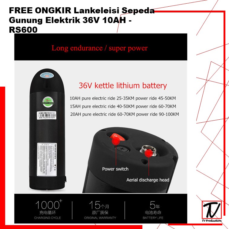 FREE ONGKIR Lankeleisi Sepeda Gunung Elektrik 36V 10AH - RS600