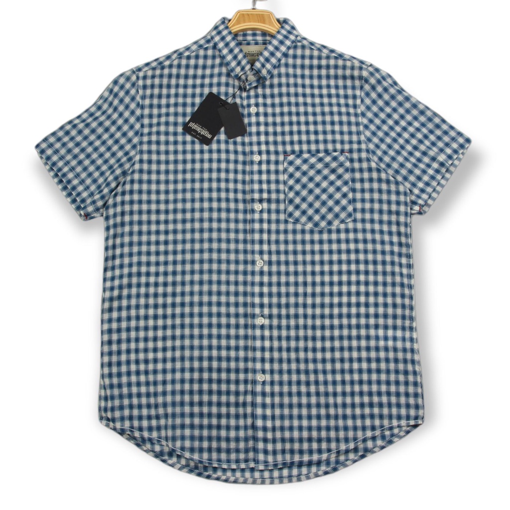 MENSWEAR 4147 KEMEJA PRIA LENGAN PENDEK KEMEJA KOTAK KOTAK KATUN KEMEJA KASUAL PRIA