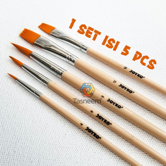 

Produk Terbaru Set Isi 5 Pcs Kuas Lukis & Mewarnai Cat Air, Joyko Brush Paint Flat