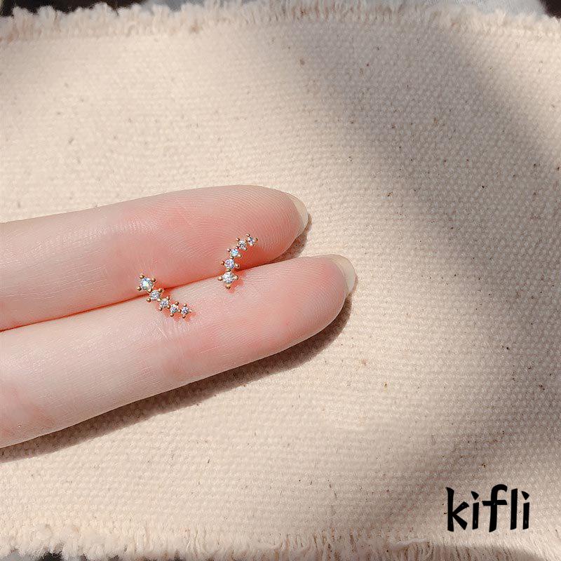 Anting Tusuk,Gantung,Desain Geometri Hias Zircon,Gaya Simple,Untuk Wanita