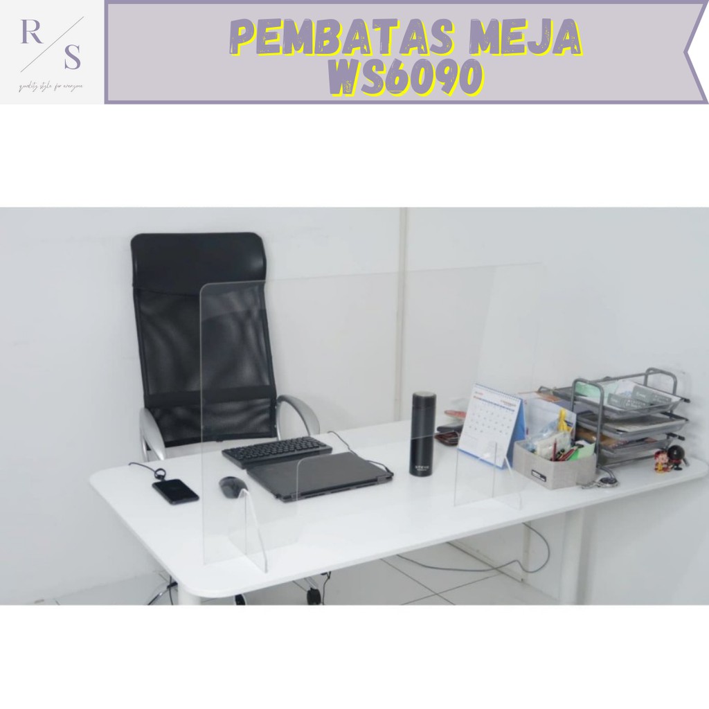 Sekat Pembatas Meja Akrilik Anti Droplets Covid-19 Table Shield Wall