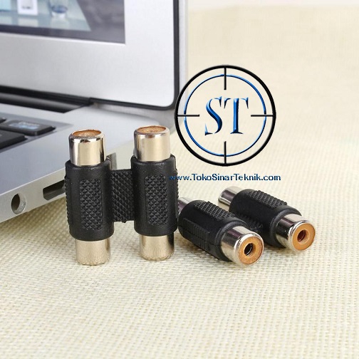 Adapter Konektor Extender Double RCA 2 Arah  H RCA Sambungan Jack jek RCA Female Dual RCA Extender Perpanjangan Inpuut BA-60