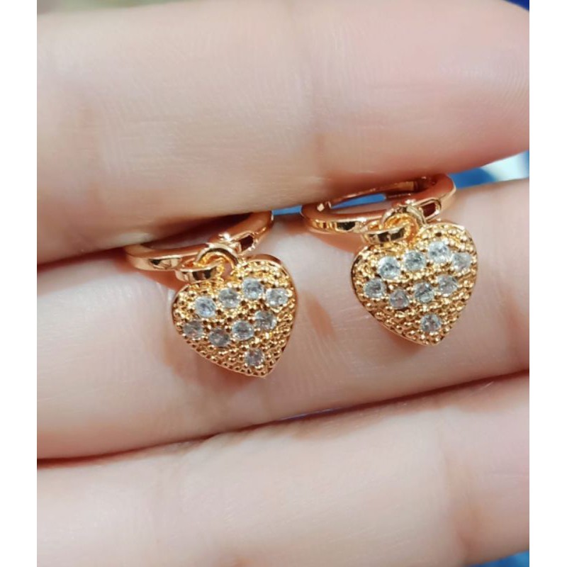 COD anting love permata lapis emas 24 karat