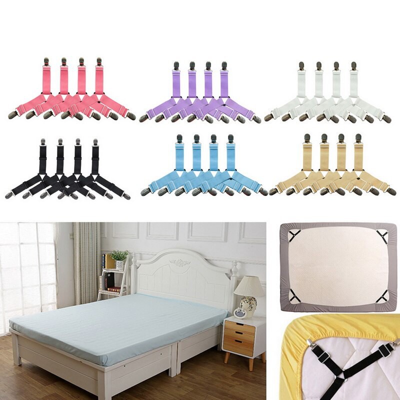 ☛TK☚ R512 Penjepit Sprei Bed Sheet sudut Jepitan Seprai 4 in 1 Pengait Besi Anti Geser BED SHEET GRIPS