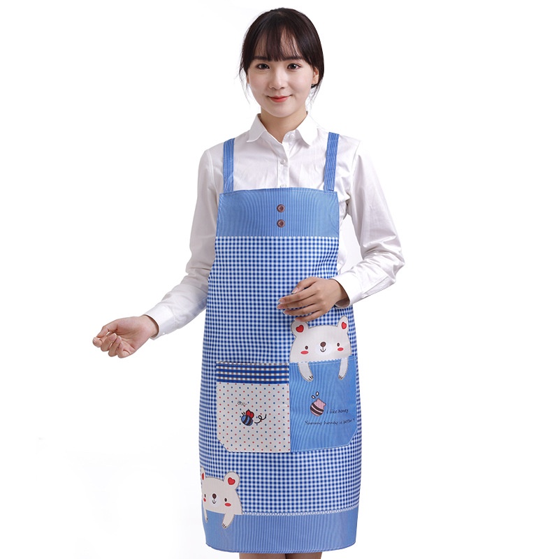 HomiHomi Apron Celemek Masak Barista Dapur Motif Beruang Waterproof CM010