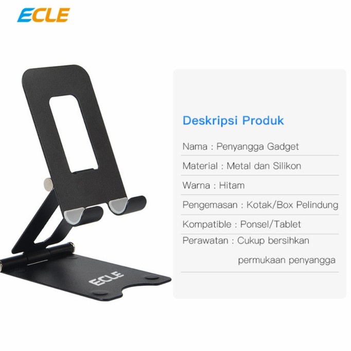 ECLE smartphone holder stand alumunium sandaran handphone nonton