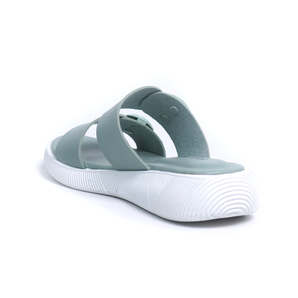 SARASARA YUK - Sandal Wanita Slop Casual Model Birken Sol Puyuh SARA SARA JEAN Sendal Selop Cewek Kulit Santai Strap Gesper Ban dua Empuk lucu Size 36 37 38 39 40 Warna Green Hijau Soft Anti Slip Original Kekinian Terbaru Shoes ORI Mall Official Store