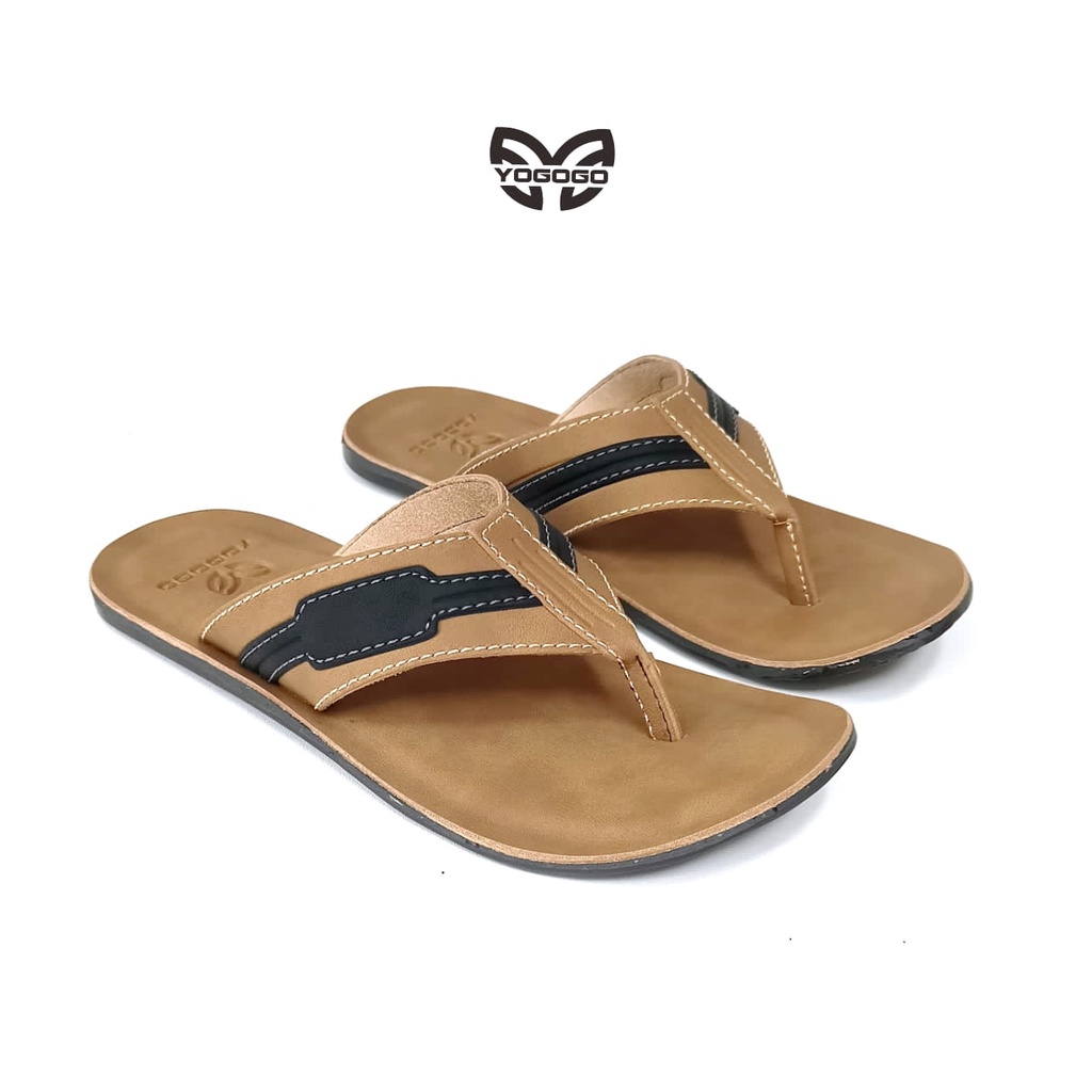 YOGOGO Sandal Pria Kulit Sendal Jepit Yogogo Original Size 39-43