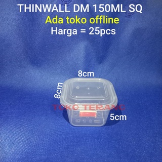 Thinwall food container 150ml kotak SQ/ Cup salad 150ml / Cup puding / Dessert box