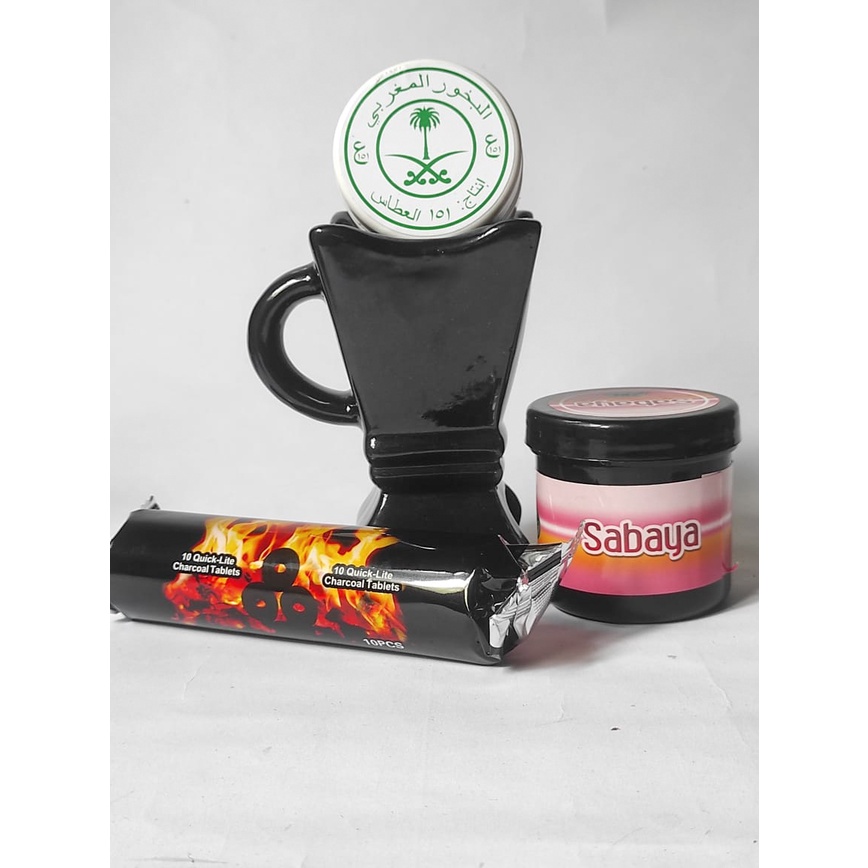 paket hemat pengharum buhur Maghribi ALATAS+buhur Sabaya ARF dengan mabkharah dan areng magic