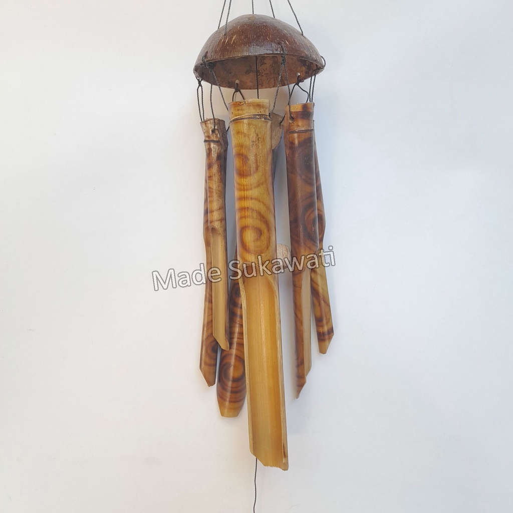 Lonceng bel wind chime bambu kerajinan tradisional windchimes bali variasi atap rumah burung