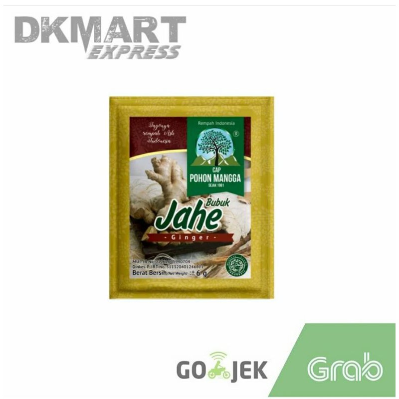 bubuk jahe cap pohon mangga 6 gram jahe bubuk sachet