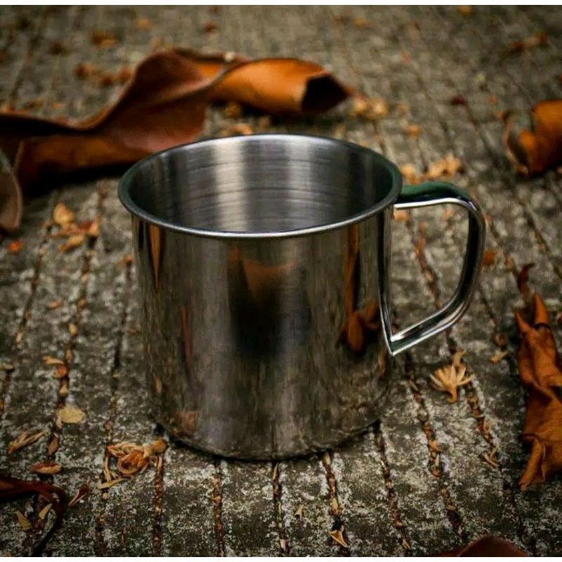 GELAS STAINLESS 220ML - GELAS ENAMEL - GELAS OUTDOOR - GELAS CAMPING - MUG CANGKIR STAINLEES