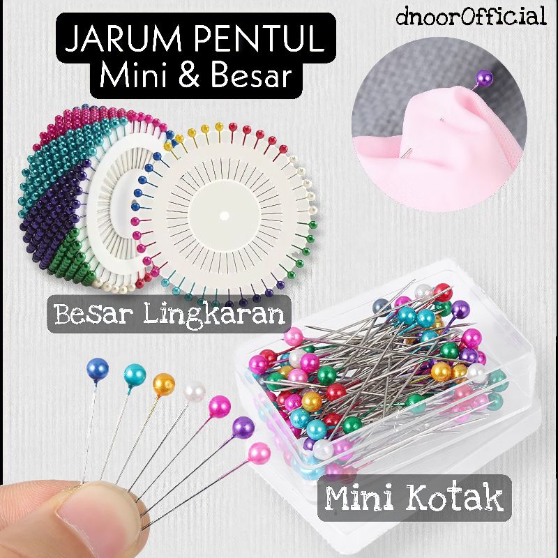 Jarum Pentul Mini Kecil dan Besar Stailess Bulat Perbox dan Ecer