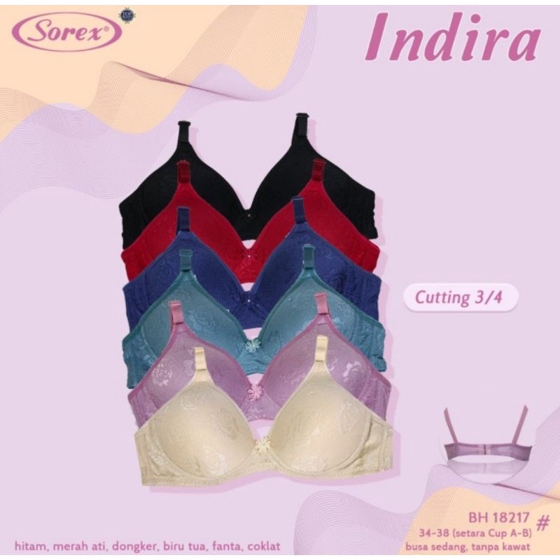 Sorex Bra Indira Cutting 3/4 Cup A 18217/BH Busa Tanpa Kawat Sorex