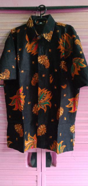 Batik Couple Gamis Kemeja Motif Kubis Hitam Baju Seragam Alkhalis