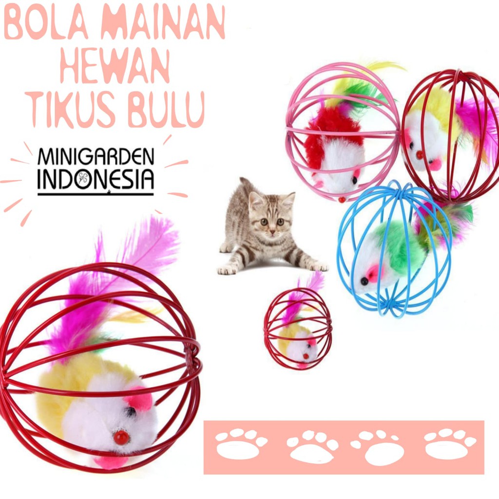 MAINA BOLA HEWAN MODEL KANDANG TIKUS BULAT 6.5cm pet toys kucing anjing