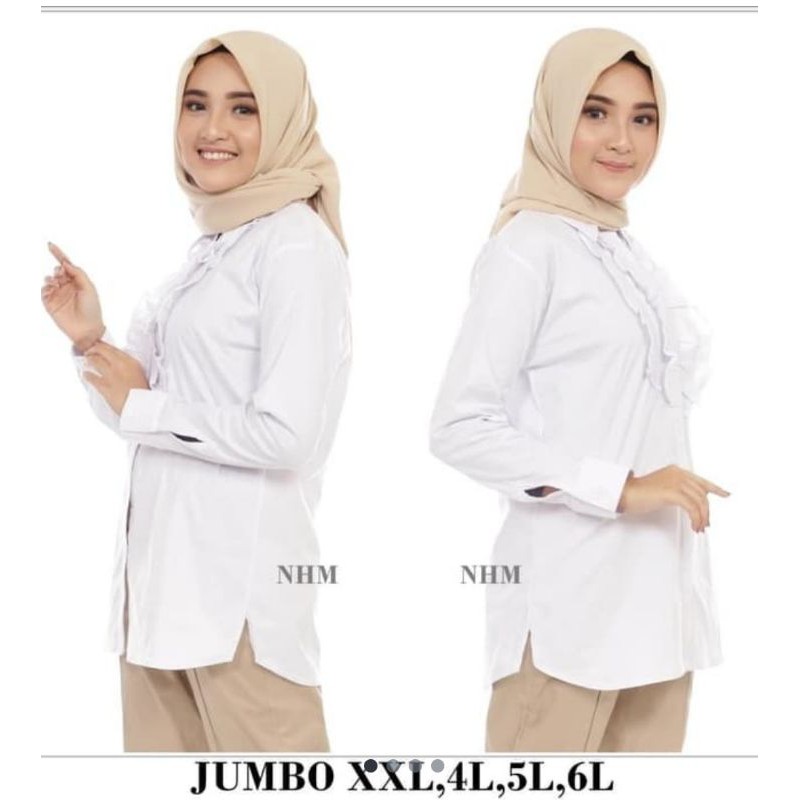KEMEJA JUMBO KEMEJA PUTIH KEMEJA WANITA KERJA