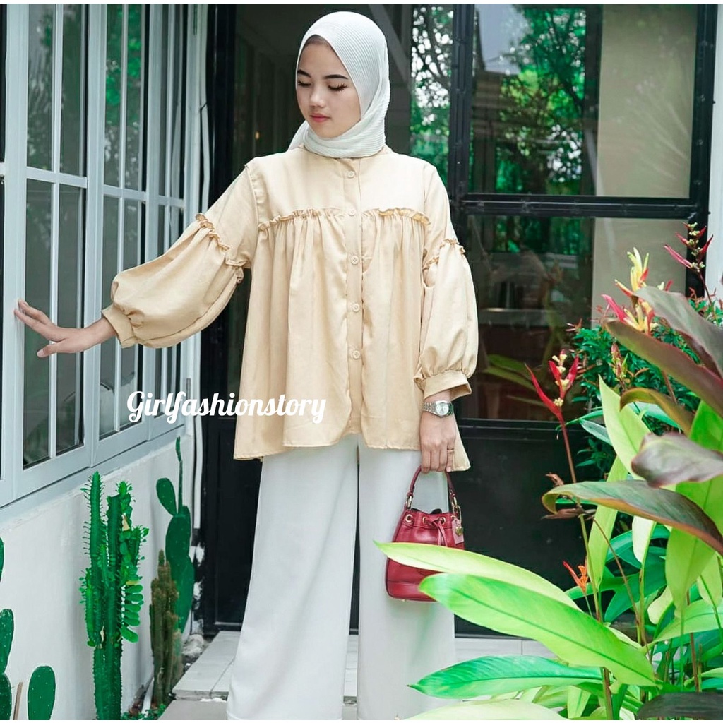 Tq88indonesia  Fashion Blouse Wanita Kekinian Terbaru / CINDY OVERSIZE XXL BLOUSE / Blus  / Baju Atasan Wanita Terbaru / Ootd / Baju Santai Wanita