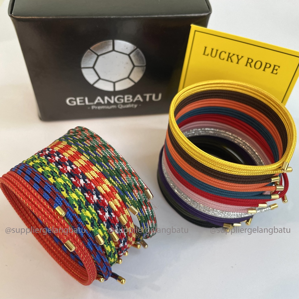 Gelang Magnet Lilit Gelang Tali Lucky Rope Keberuntungan Hoki Gelang Persahabatan dengan BOX gelang couple