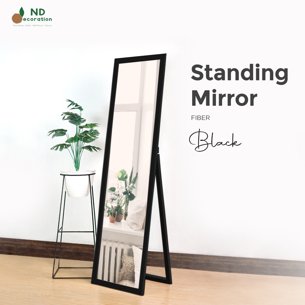 GOSEND ONLY - STANDING MIRROR / CERMIN / CERMIN STANDING / CERMIN GANTUNG / CERMIN DINDING / CERMIN FULL BODY UK 127 X 35 CM / 95 X 35 CM / CERMIN BERDIRI FULL BODY KACA STANDING / KACA STANDING FULL BODY / KACA CERMIN FULL BODY / KACA-STANDING HITAM