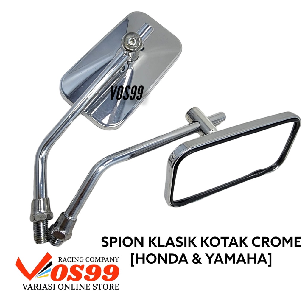 SPION RETRO KLASIK MODEL KOTAK BISA UNTUK MOTOR HONDA &amp; YAMAHA FINO BEAT MIO SCOOPY DLL