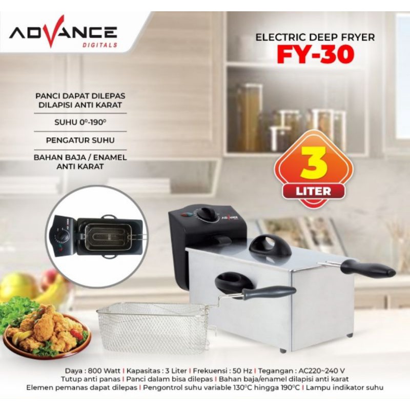Deep Fryer Electric Advance FY 30 Penggorengan Listrik 3L