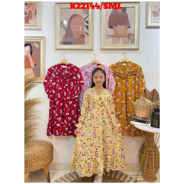 grosir gamis anak kancing motif unicorn 6x35000