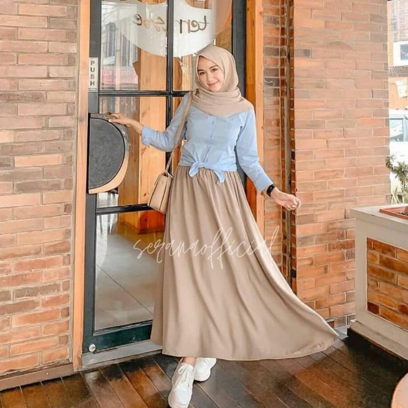 SERANA - BASIC PLAIN SKIRT PREMIUM HYGET ROK POLOS REMAJA KEKINIAN VINTAGE DEWASA BAWAHAN MAXI BUKAN