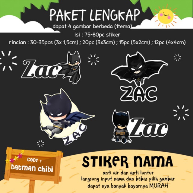 

80pcs STICKER NAMA CUSTOM BOY